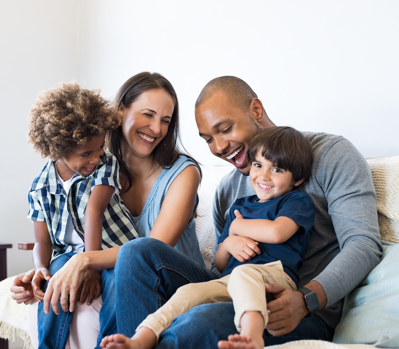 Family having fun at home